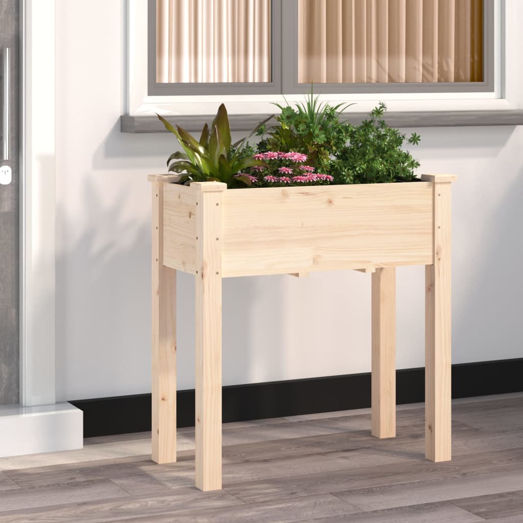 VidaXL Planter with lining 71x37x76 cm solid pinewood