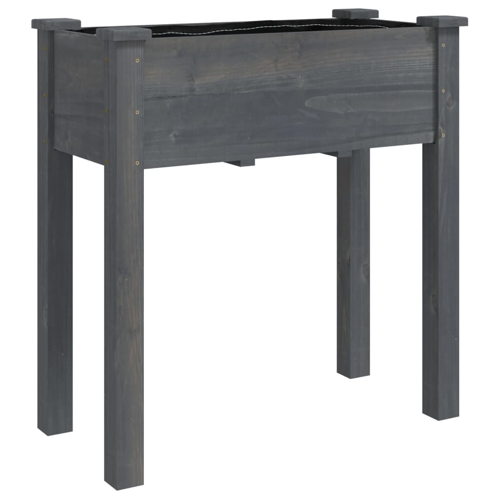 VIDAXL -Pflanzer mit Auskleidung 71x37x76 cm Festkiefergrau