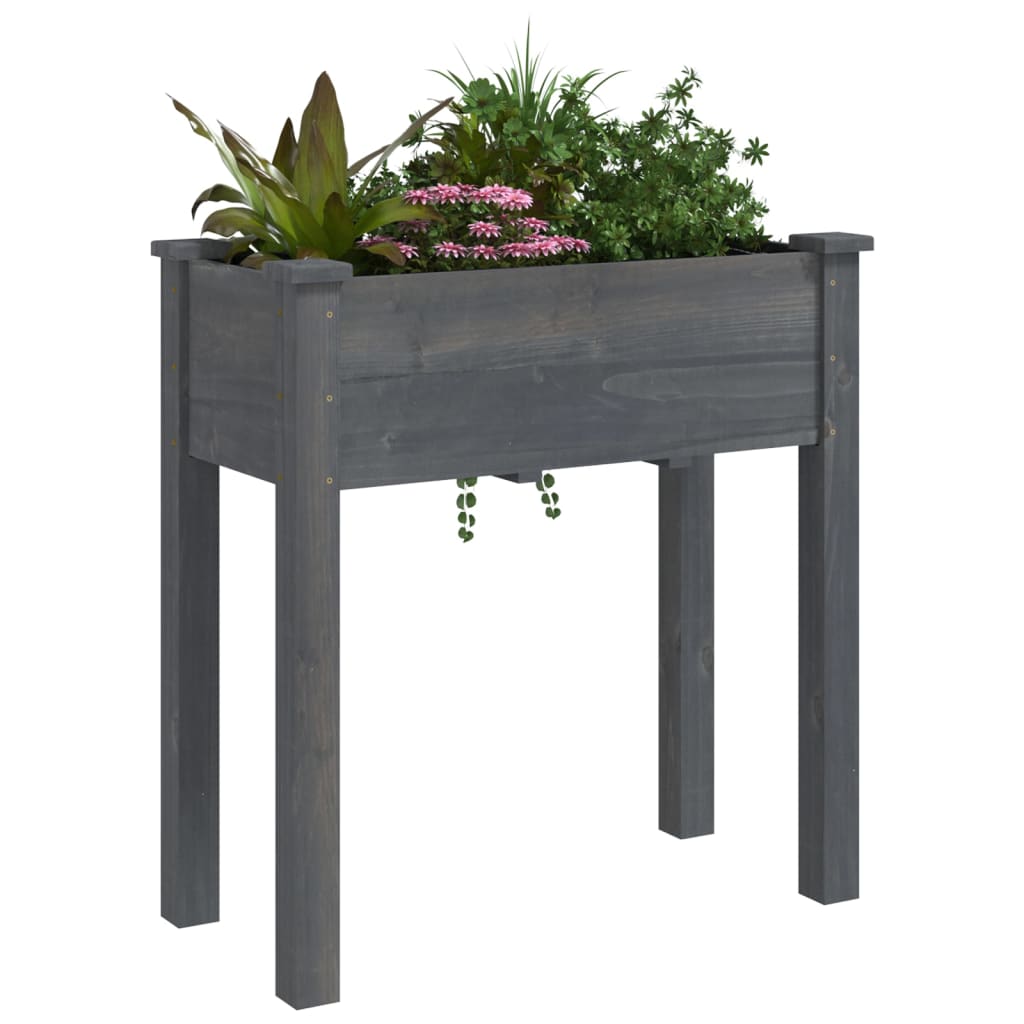 VIDAXL -Pflanzer mit Auskleidung 71x37x76 cm Festkiefergrau