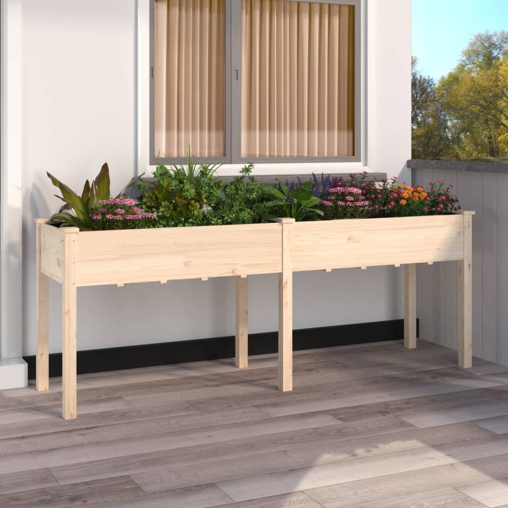 VIDAXL -Pflanzer mit Auskleidung 203x53x76 cm Festkieferholz