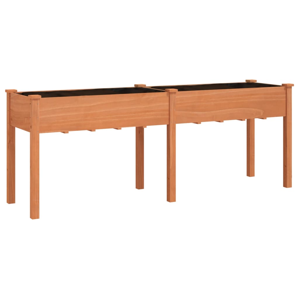 Fioriera Vidaxl con fodera 203x53x76 cm Pinna solido marrone