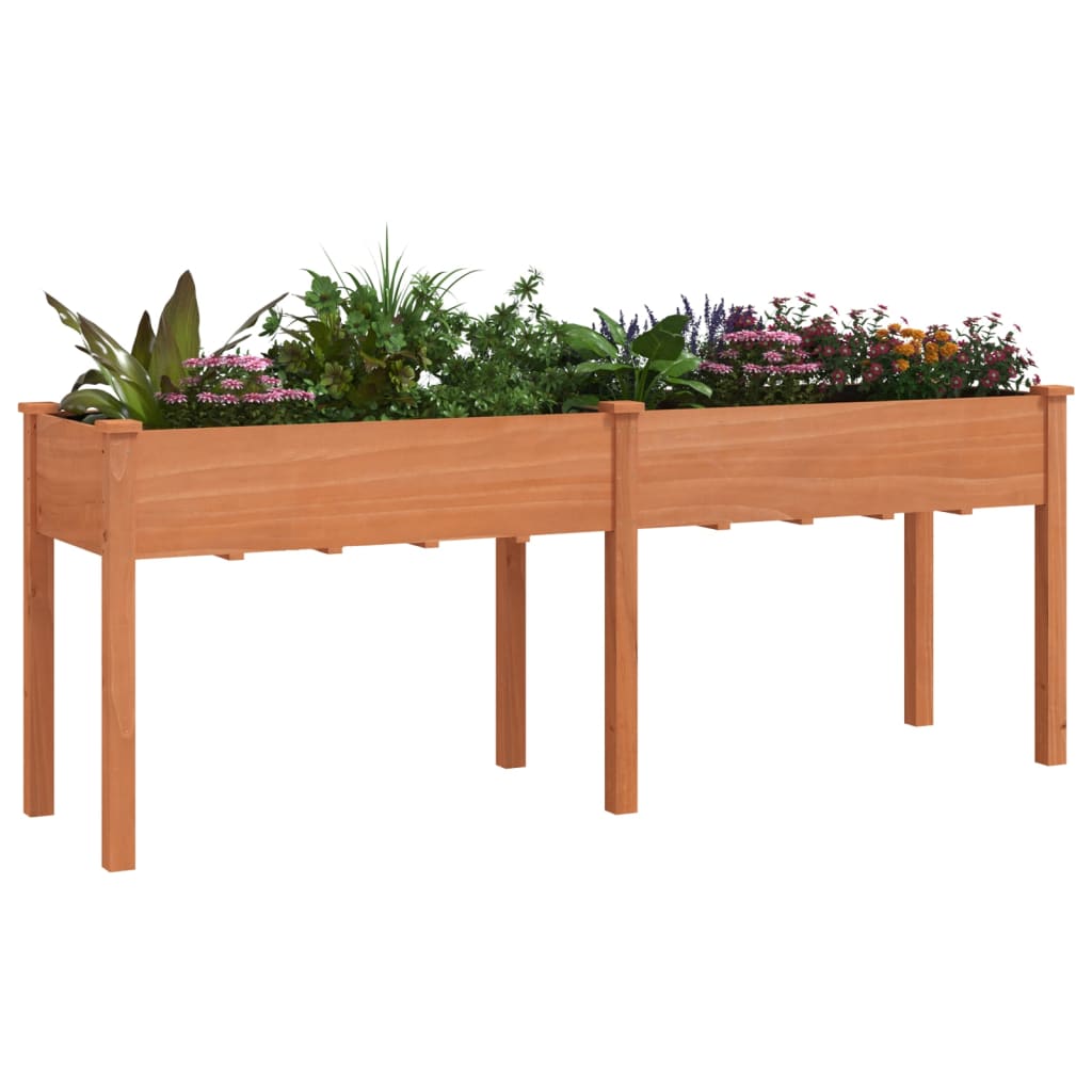 Fioriera Vidaxl con fodera 203x53x76 cm Pinna solido marrone