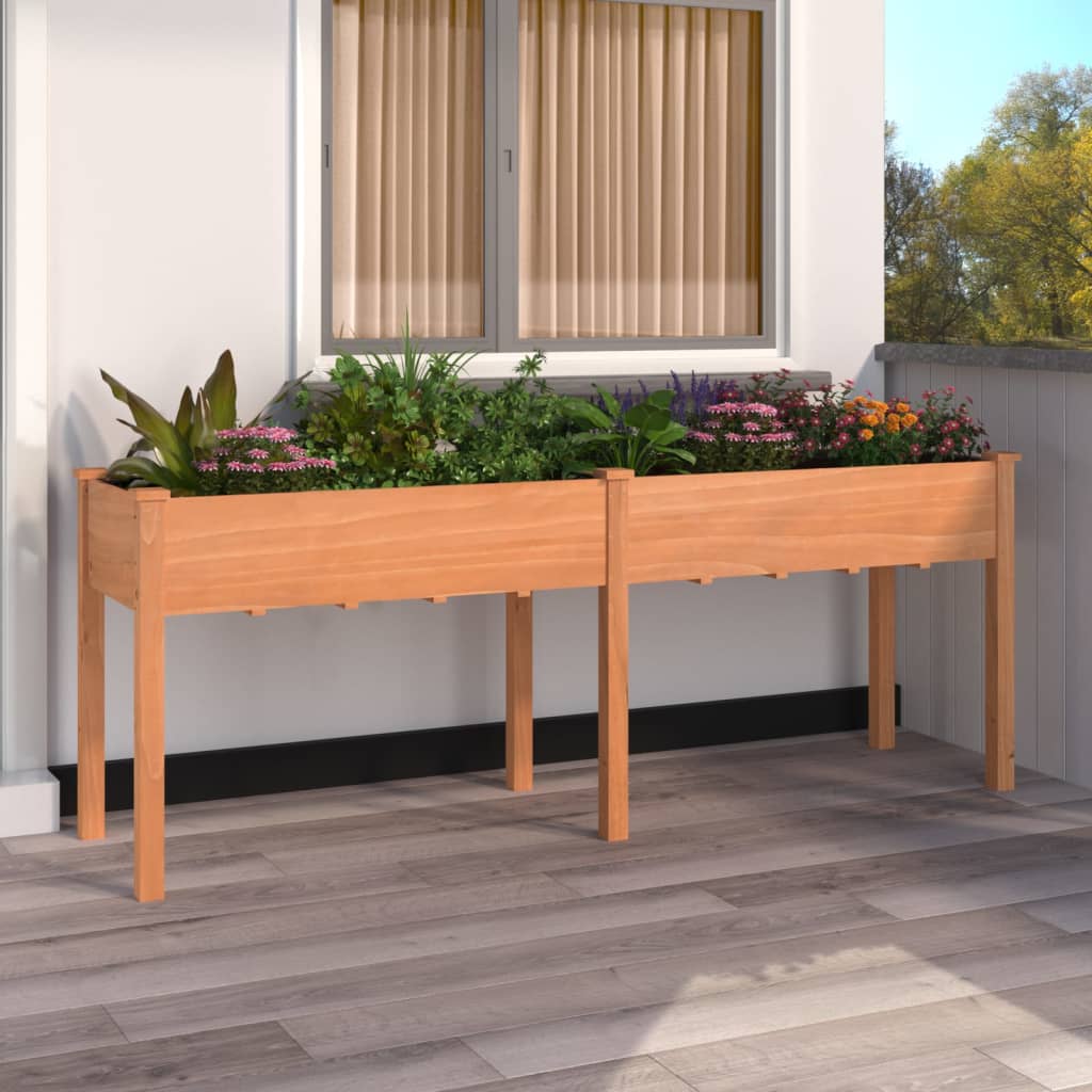 Fioriera Vidaxl con fodera 203x53x76 cm Pinna solido marrone