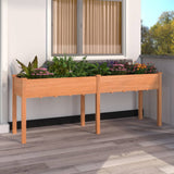 Fioriera Vidaxl con fodera 203x53x76 cm Pinna solido marrone