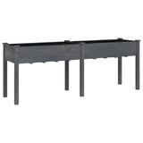 Vidaxl fioriera con fodera 203x53x76 cm grigio porting solido