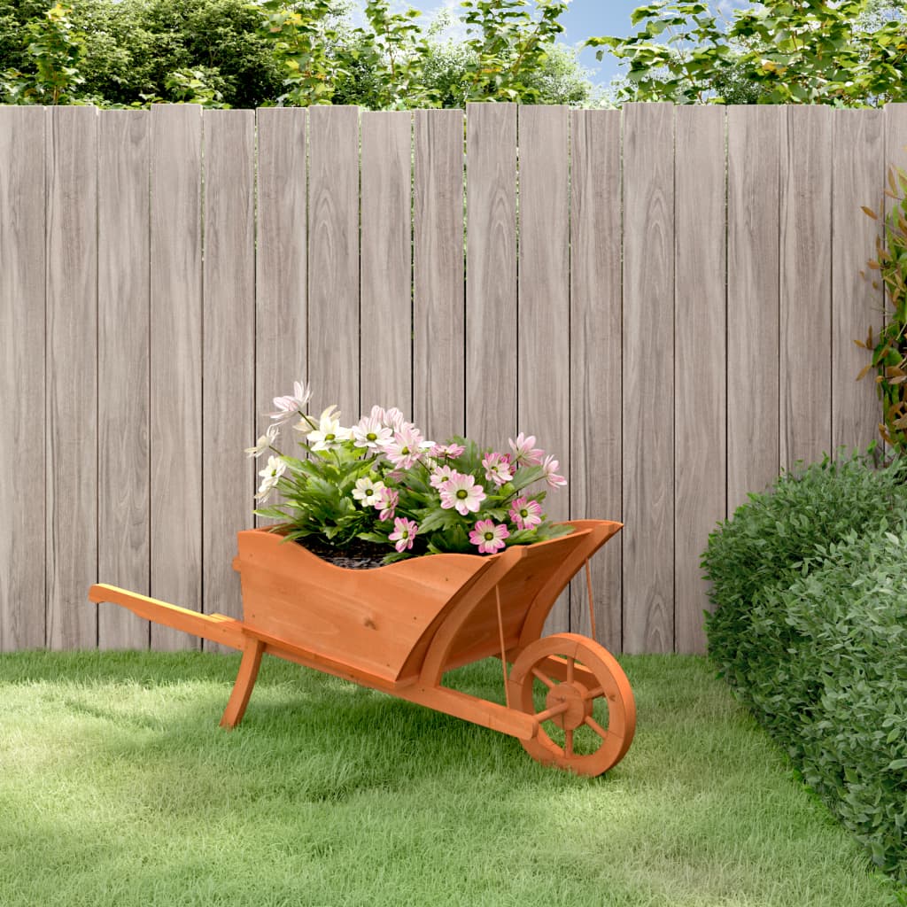 Vidaxl Planter WheelBarrow 128x45,5x43 cm pevné borovice
