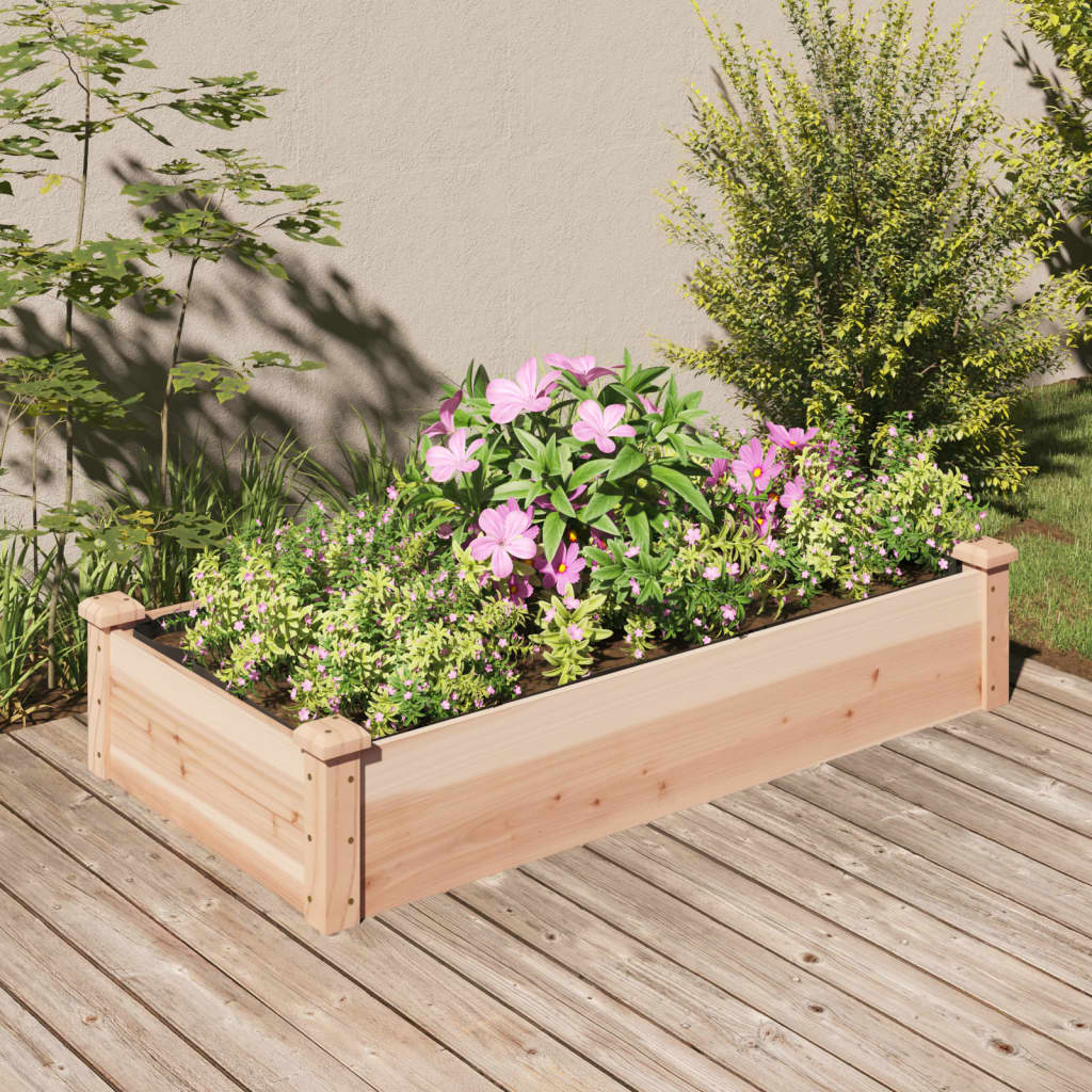 Vidaxl Planter raised with lining 120x60x25 cm solid pinewood