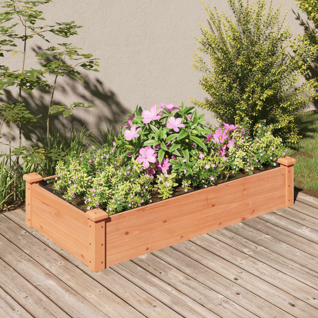 Vidaxl fioriera sollevata con fodera 120x60x25 cm marrone pino marrone