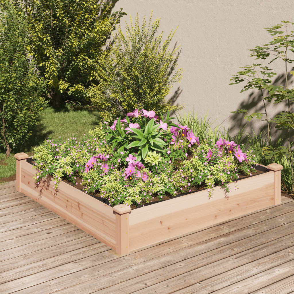 Vidaxl fioriera sollevata con fodera 120x120x25 cm Pineo solido