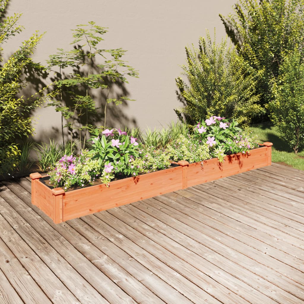VidaXL Planter raised with lining 240x45x25 cm pine brown brown