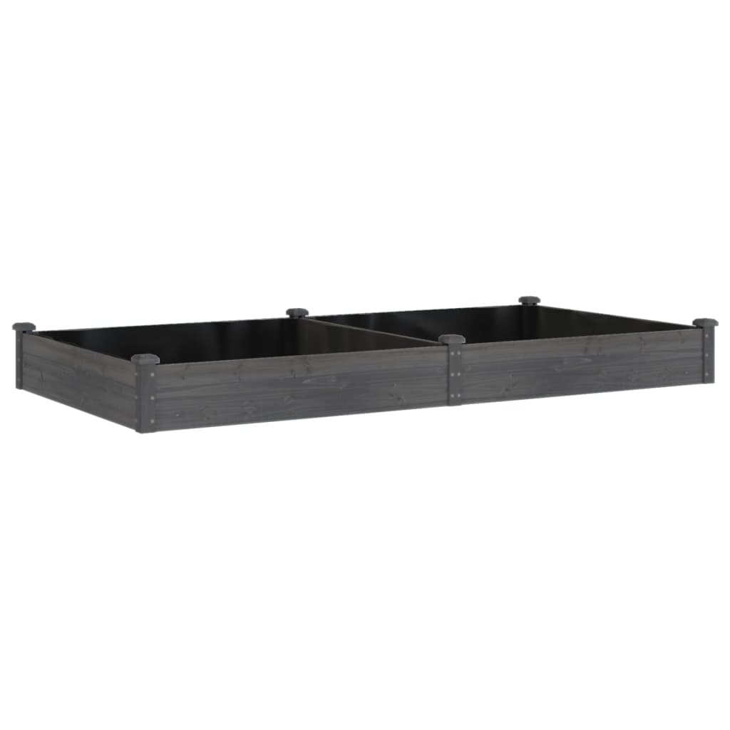 Vidaxl fioriera sollevata con fodera 240x120x25 cm grigio in legno puro