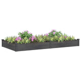 Vidaxl fioriera sollevata con fodera 240x120x25 cm grigio in legno puro