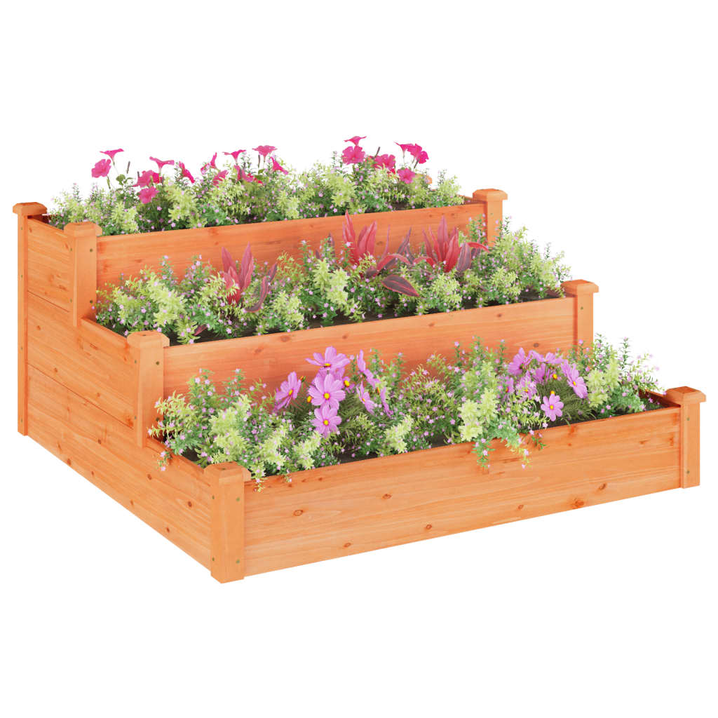 Vidaxl Planter raised 120x120x56 cm Solid pine brown