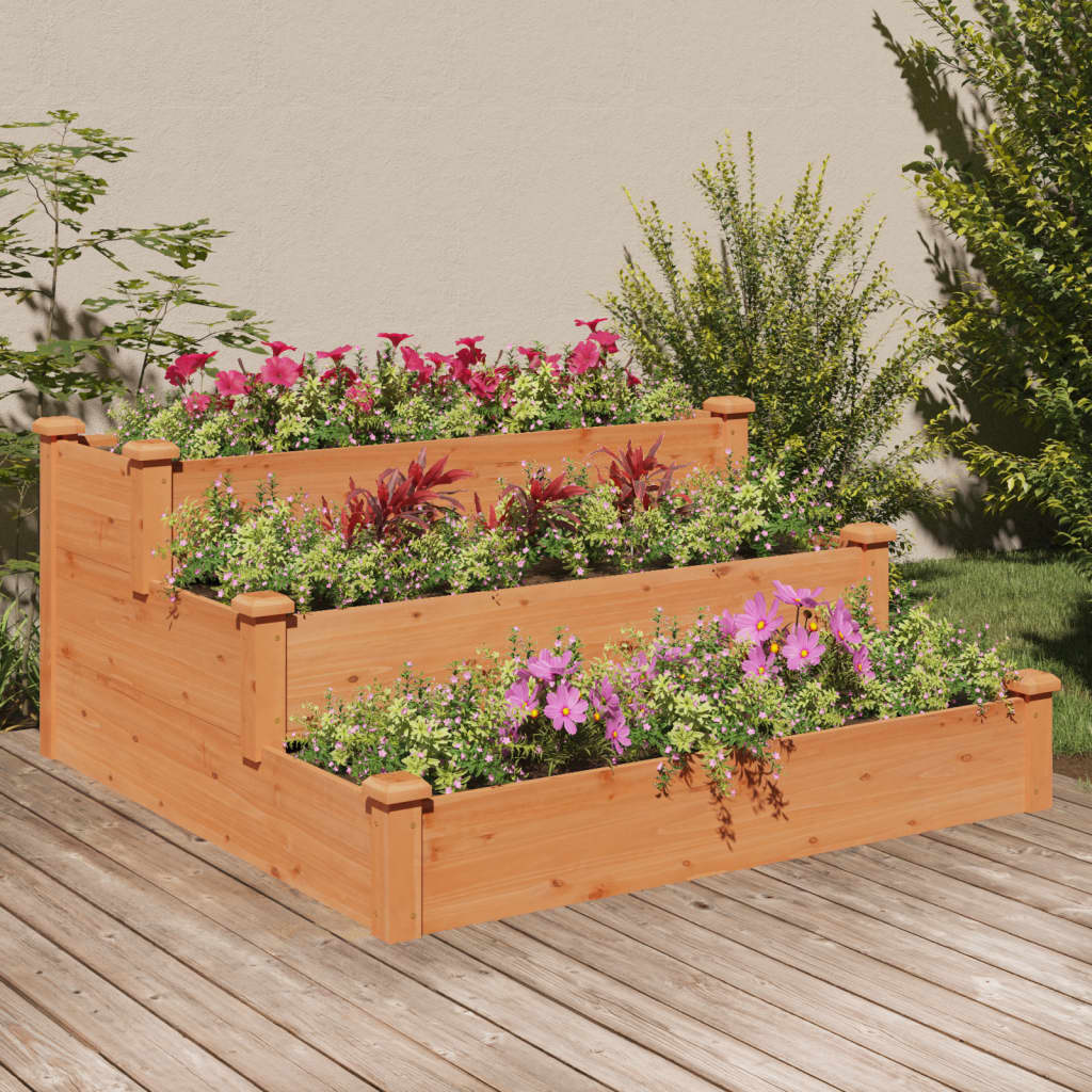 Vidaxl Planter raised 120x120x56 cm Solid pine brown