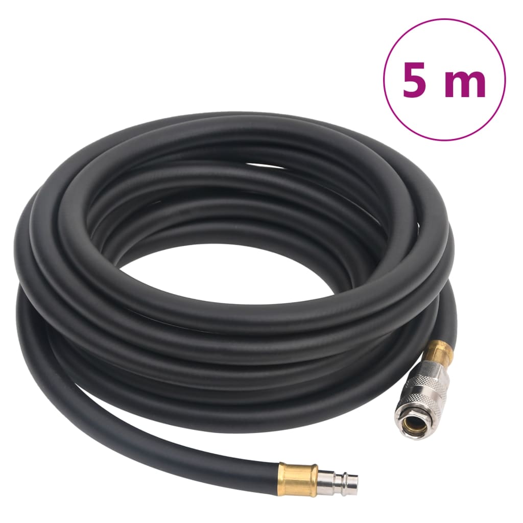 Vidaxl Hose Air Hose Hybrid 0.6 '' 5 m in gomma e PVC nero