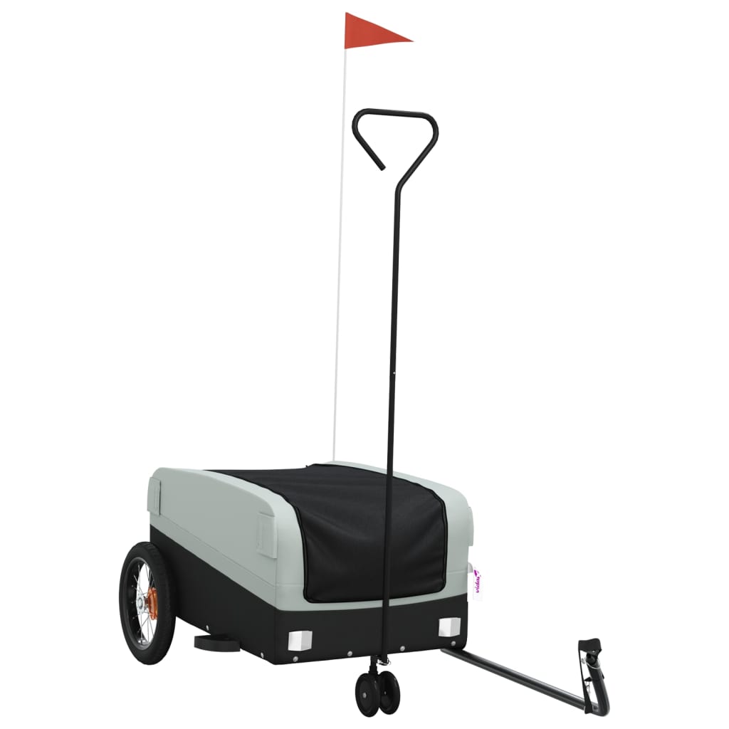 Vidaxl bicycle trailer 30 kg iron black and gray