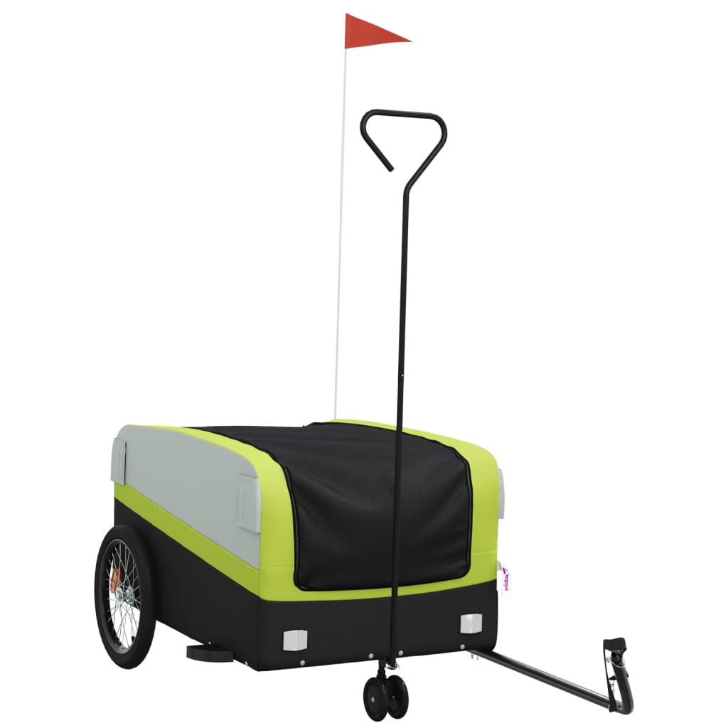 Vidaxl Fahrradanhänger 45 kg Eisen schwarz und grün