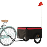 Vidaxl bicycle trailer 45 kg iron black and red