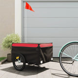 Vidaxl bicycle trailer 45 kg iron black and red