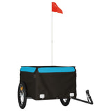 Vidaxl bicycle trailer 45 kg iron black and blue