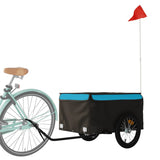 Vidaxl bicycle trailer 45 kg iron black and blue