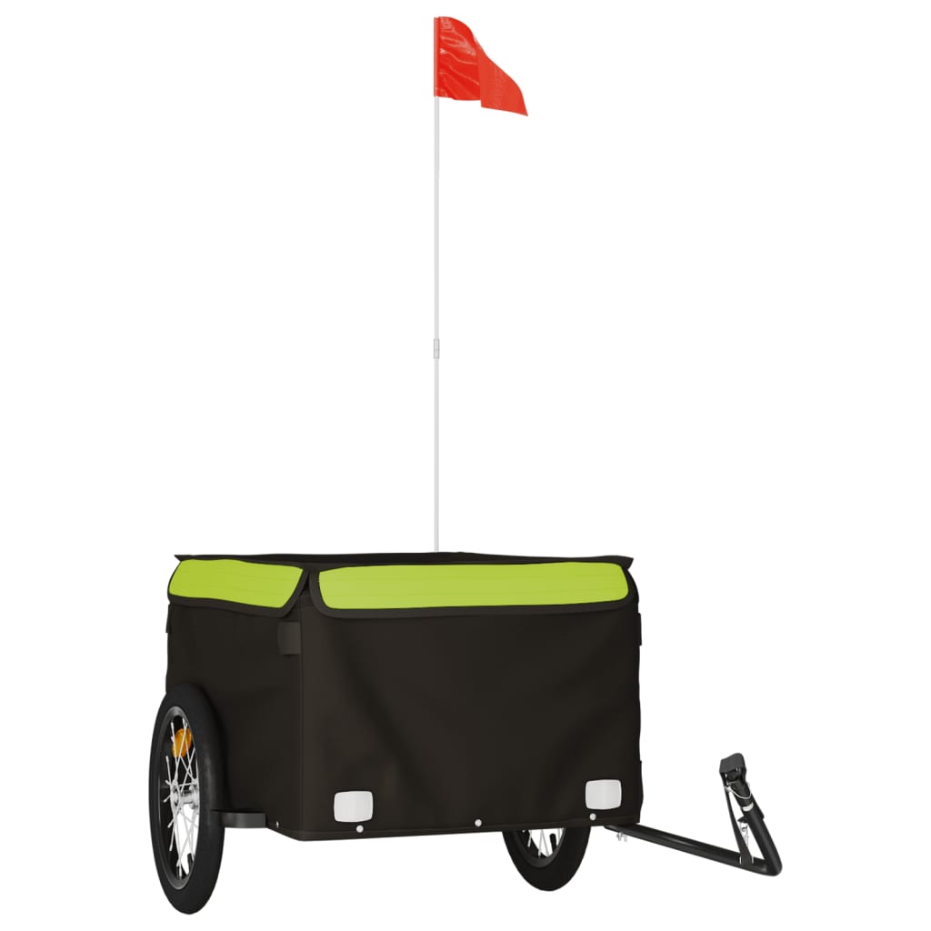 Vidaxl bicycle trailer 45 kg iron black and green