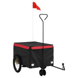 Vidaxl bicycle trailer 30 kg iron black and red