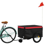 Vidaxl bicycle trailer 30 kg iron black and red