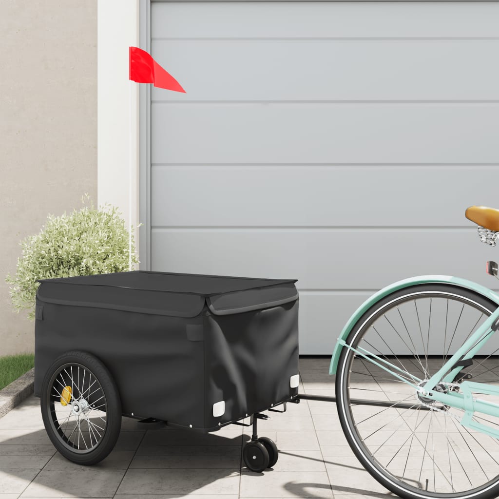 Vidaxl bicycle trailer 30 kg iron black