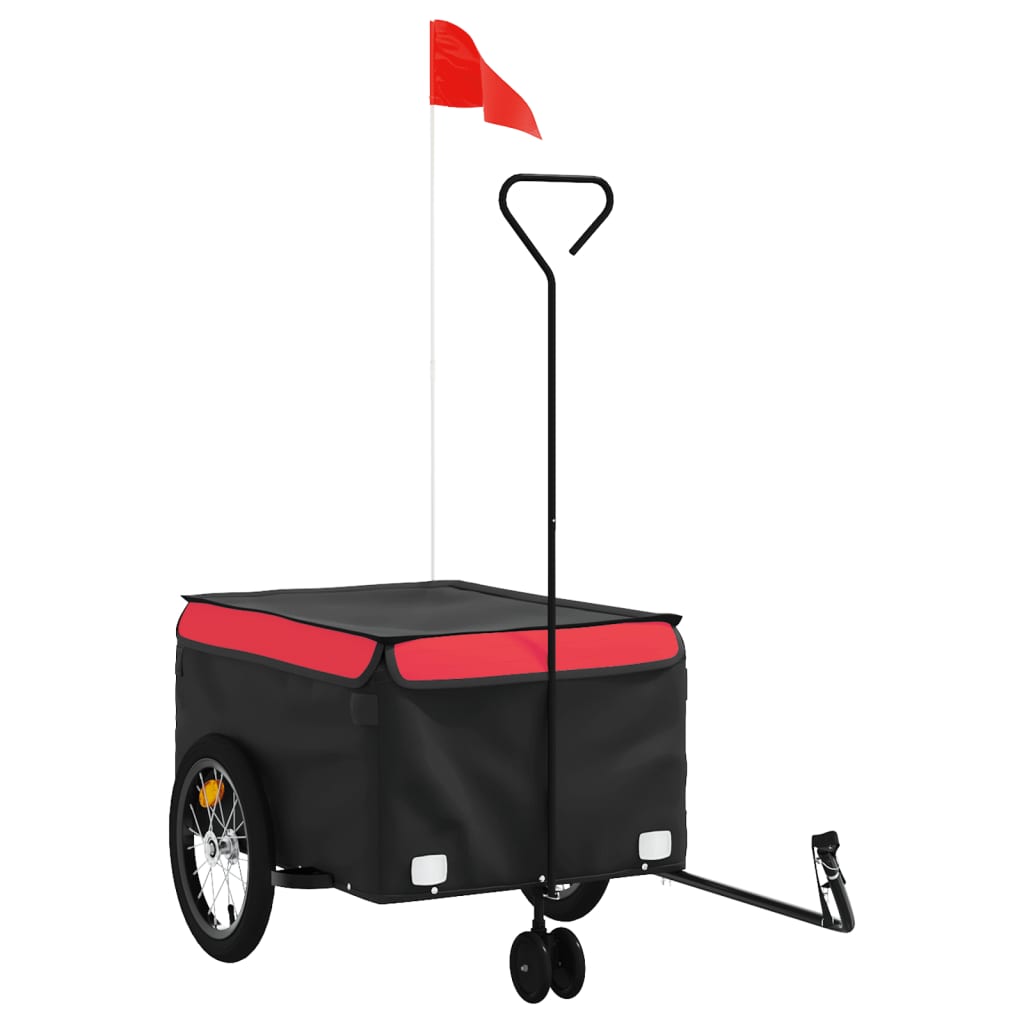 Vidaxl bicycle trailer 45 kg iron black and red