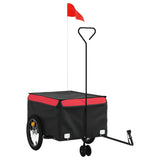 Vidaxl bicycle trailer 45 kg iron black and red
