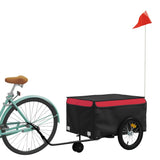 Vidaxl bicycle trailer 45 kg iron black and red