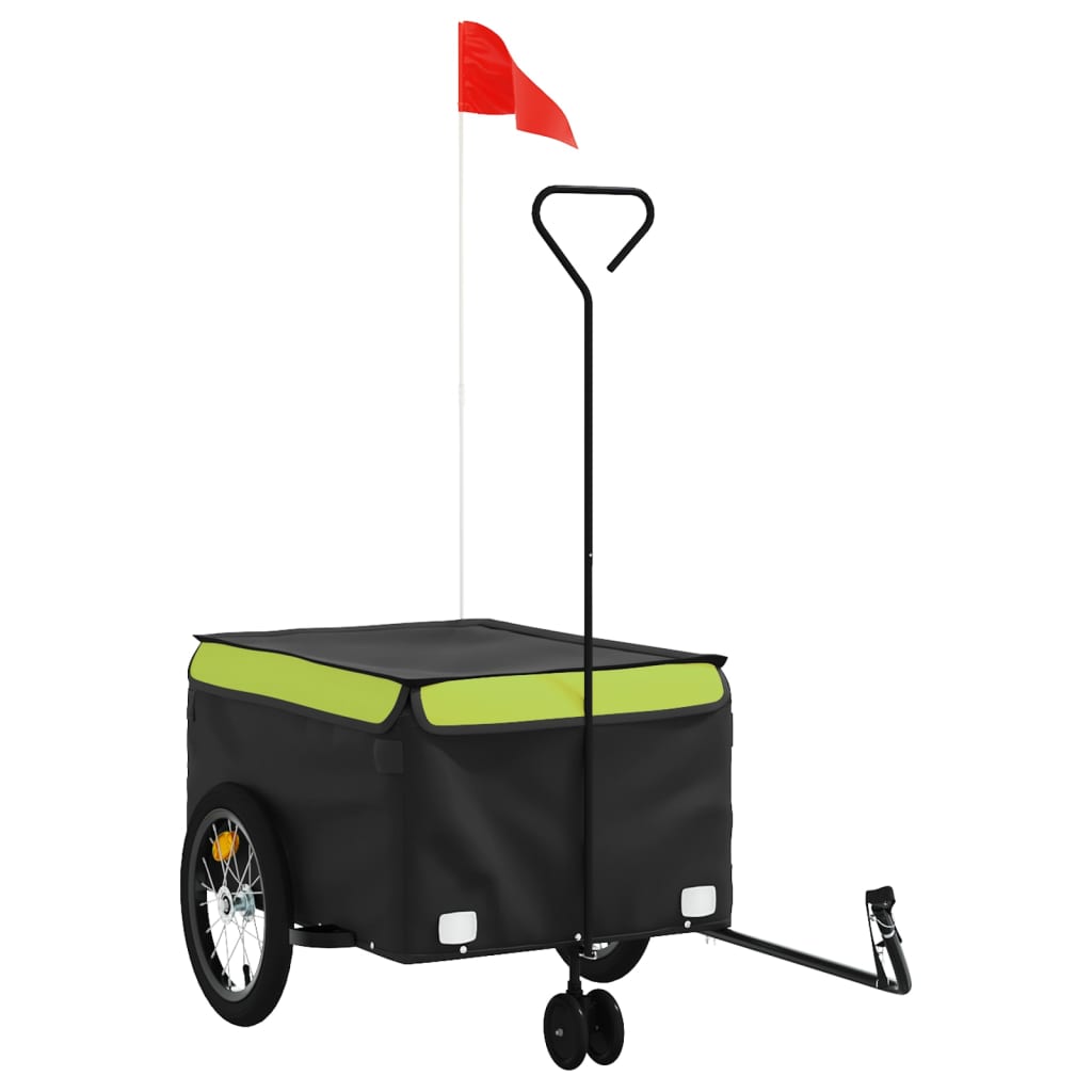 Vidaxl bicycle trailer 45 kg iron black and green