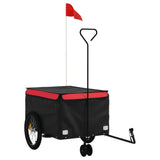 Vidaxl bicycle trailer 45 kg iron black and red
