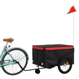 Vidaxl bicycle trailer 45 kg iron black and red