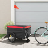 Vidaxl bicycle trailer 45 kg iron black and red
