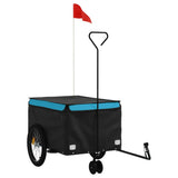 Vidaxl bicycle trailer 45 kg iron black and blue