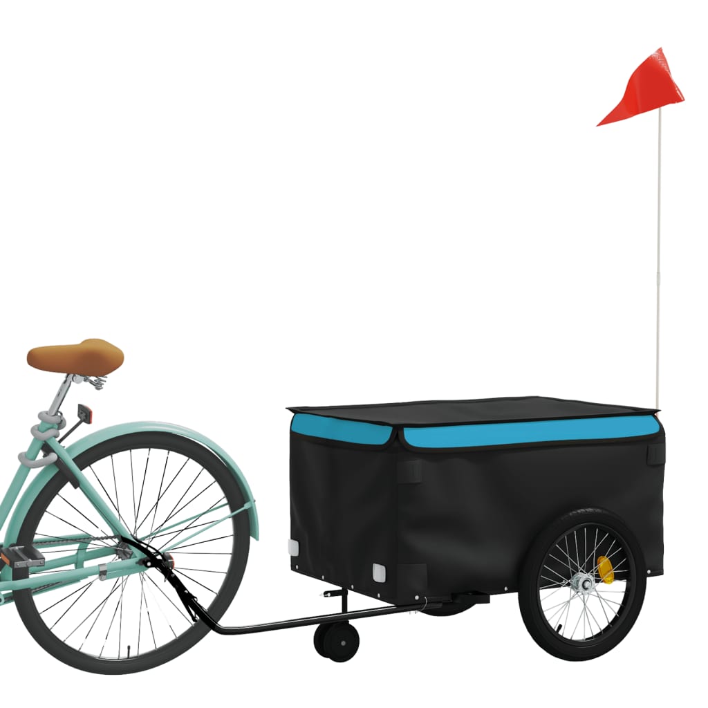 Vidaxl bicycle trailer 45 kg iron black and blue
