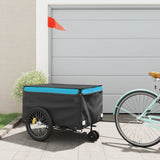 Vidaxl bicycle trailer 45 kg iron black and blue