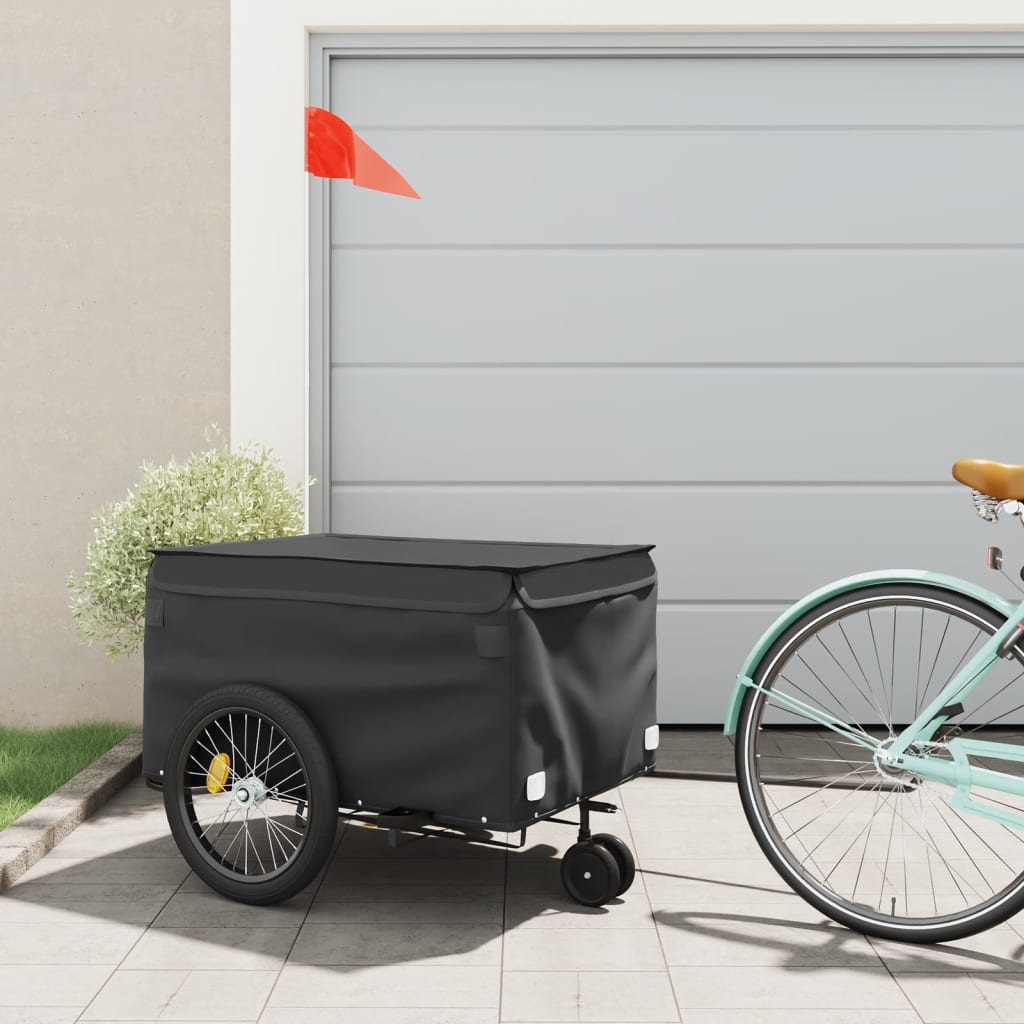 Vidaxl bicycle trailer 45 kg iron black