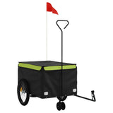 Vidaxl remolque de bicicleta 45 kg de hierro negro y verde