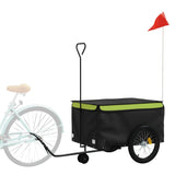 Vidaxl remolque de bicicleta 45 kg de hierro negro y verde