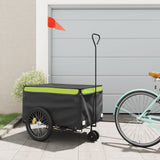 Vidaxl remolque de bicicleta 45 kg de hierro negro y verde