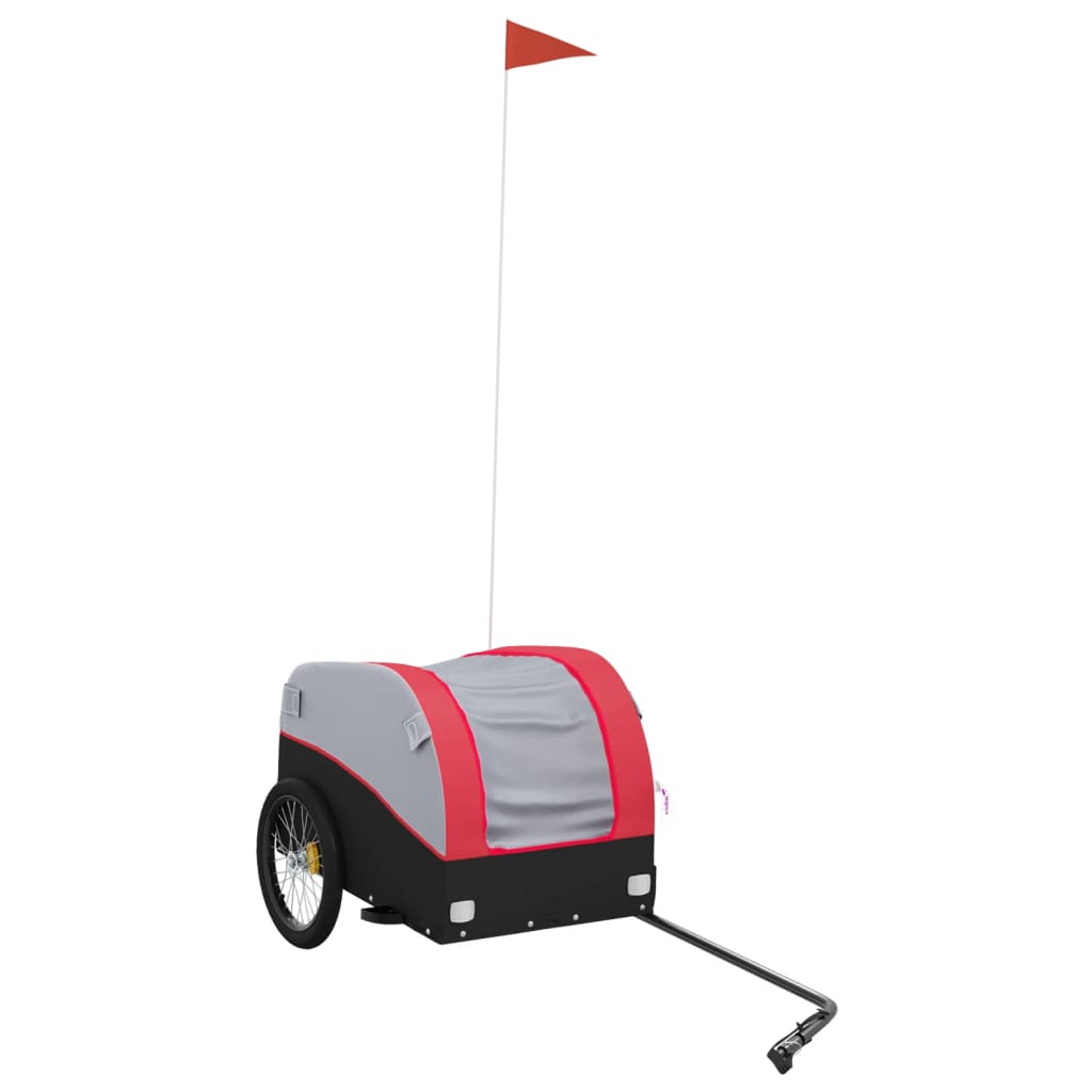 Vidaxl bicycle trailer 30 kg iron black and red
