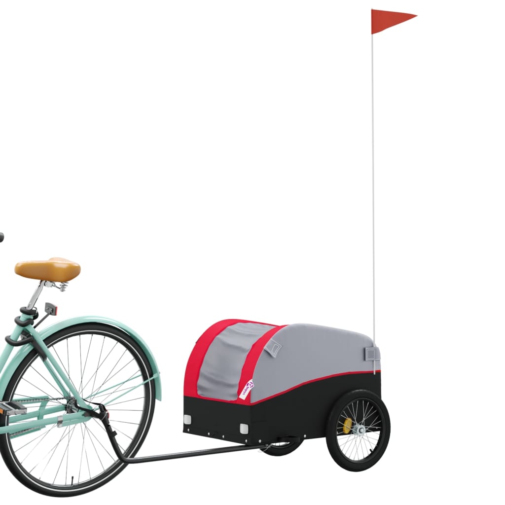 Vidaxl bicycle trailer 30 kg iron black and red