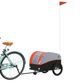 Vidaxl bicycle trailer 30 kg iron black and orange