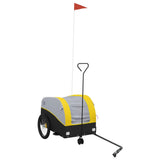 Vidaxl bicycle trailer 30 kg iron black and yellow