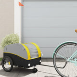 Vidaxl bicycle trailer 30 kg iron black and yellow