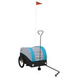 Vidaxl kolesarska prikolica 30 kg železno črno in modro
