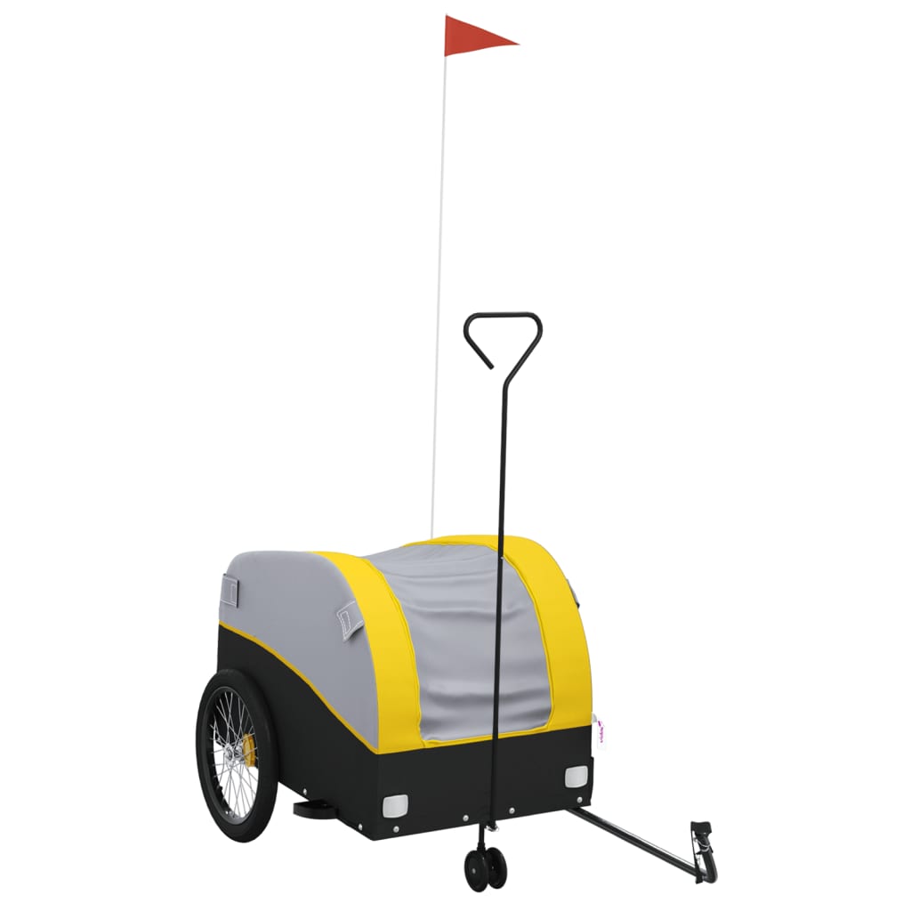 Vidaxl bicycle trailer 45 kg iron black and yellow